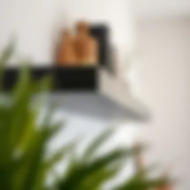 Attention to Detail in Shelf Installation Close-up of thick black floating shelf installation details