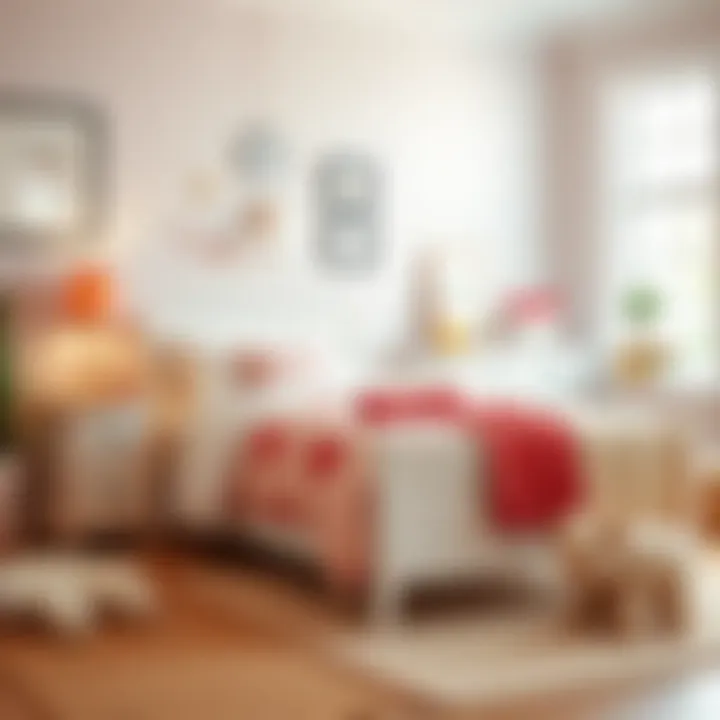 Children's Twin Bed Design A cozy twin bed in a children's room decorated with playful themes