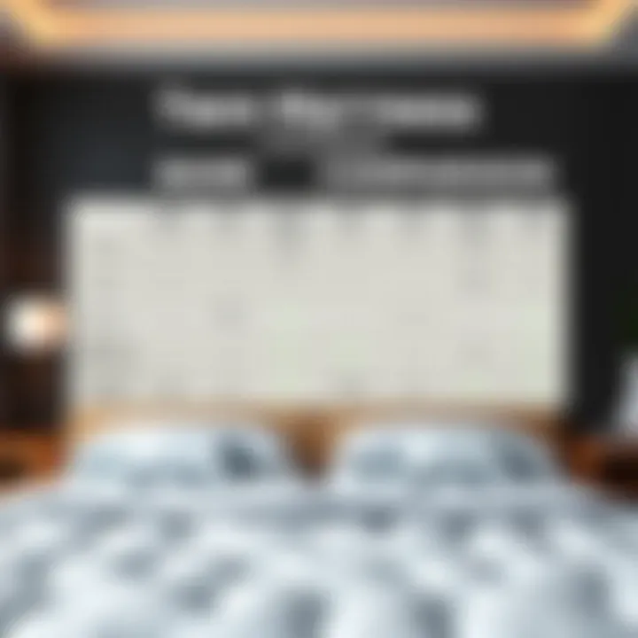 Twin Mattress Brand Comparison Comparative chart showcasing twin mattress brands and features