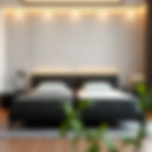 Elegant twin bed mattress set in a modern bedroom