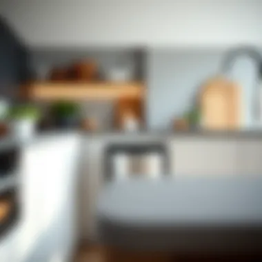 Trash can placement in a modern kitchen