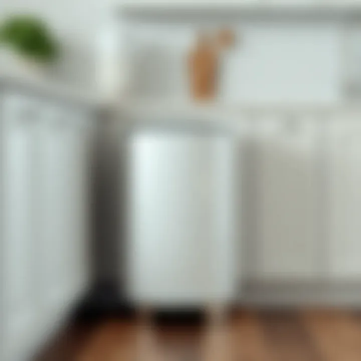 Sleek design of a narrow kitchen trash can