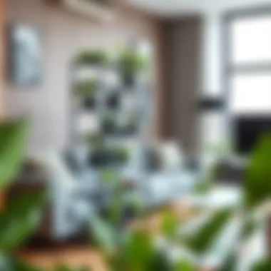 Integration of Black Plant Rack in Modern Interiors Stylish black plant rack integrated into a contemporary living room setting