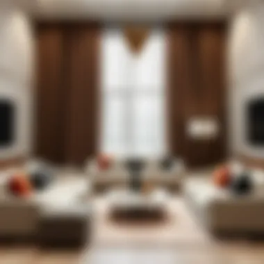 Elegant living room featuring 52-inch long curtains