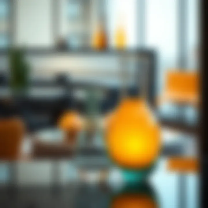 Stylish interior design featuring glass vases as focal points
