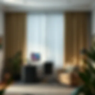 Productivity Boost with Thoughtful Curtain Choices Home office with 62-inch long curtains enhancing productivity and focus