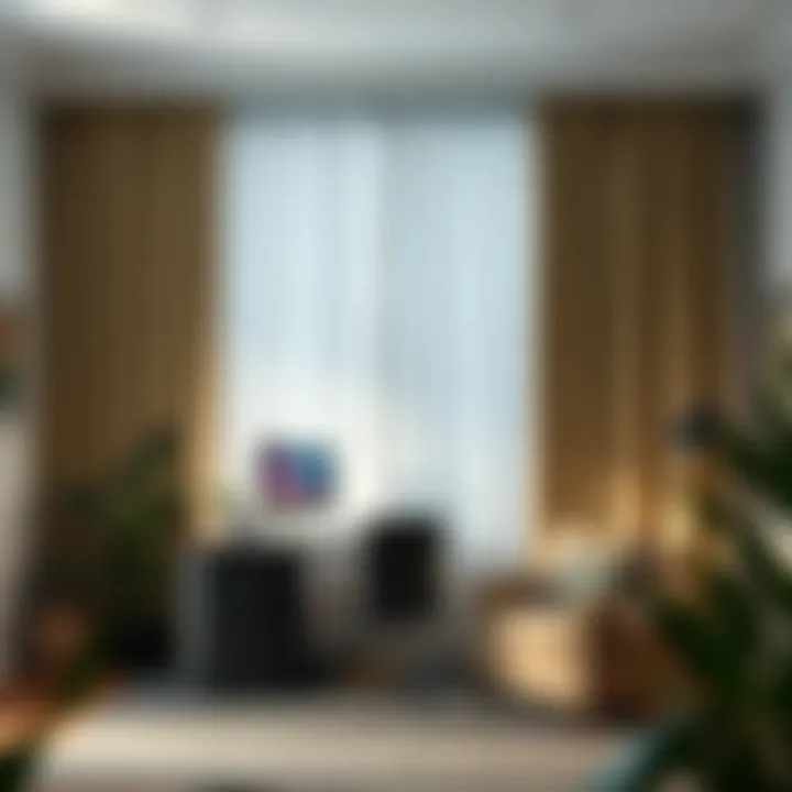 Productivity Boost with Thoughtful Curtain Choices Home office with 62-inch long curtains enhancing productivity and focus