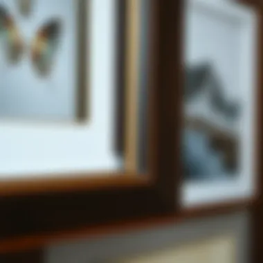 Close-up of the texture and materials used in a 6x9 matted frame