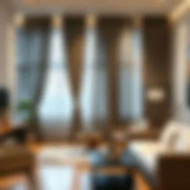 Modern office space with functional 52-inch long curtains