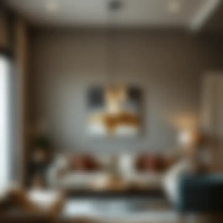 Sophisticated Illumination in Modern Spaces Elegant wall-mounted hanging fixture illuminating a cozy living room