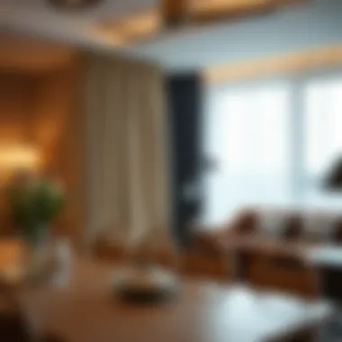 Luxurious fabric privacy screen creating a cozy dining atmosphere