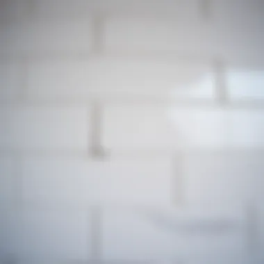 Close-up of faux subway tile texture showcasing its design intricacies