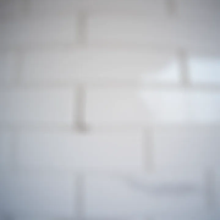 Close-up of faux subway tile texture showcasing its design intricacies