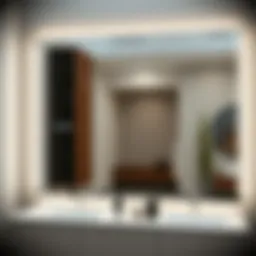 Elegant large bathroom mirror reflecting modern design