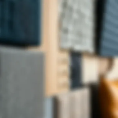 Close-up of various materials used in acoustic panels