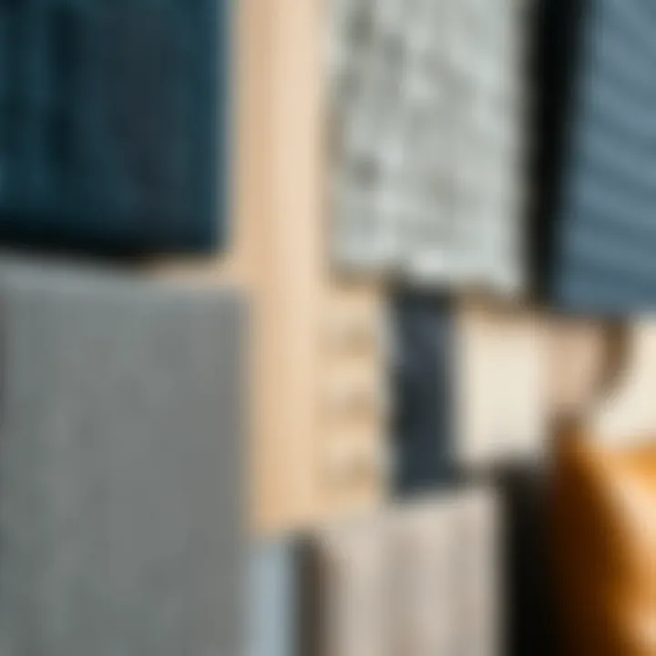 Close-up of various materials used in acoustic panels
