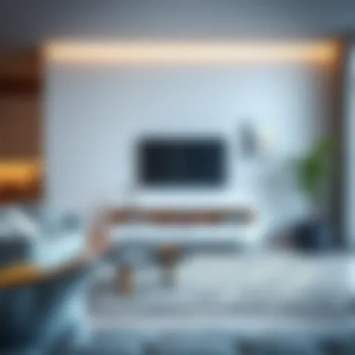 Sleek Modern Design in Interior Spaces Sleek modern floating chest of drawers in a stylish living room setting