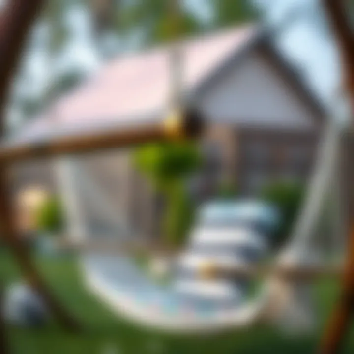 Close-up of durable materials used in hammock swing stands
