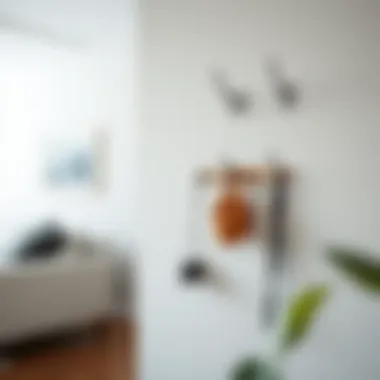 Stylish Metal Coat Rack with Geometric Design Stylish metal coat rack with geometric design enhancing a contemporary space