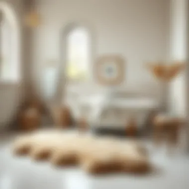 Sheepskin Rug Complementing Elegant Bathroom Decor Sheepskin rug paired with elegant bathroom decor