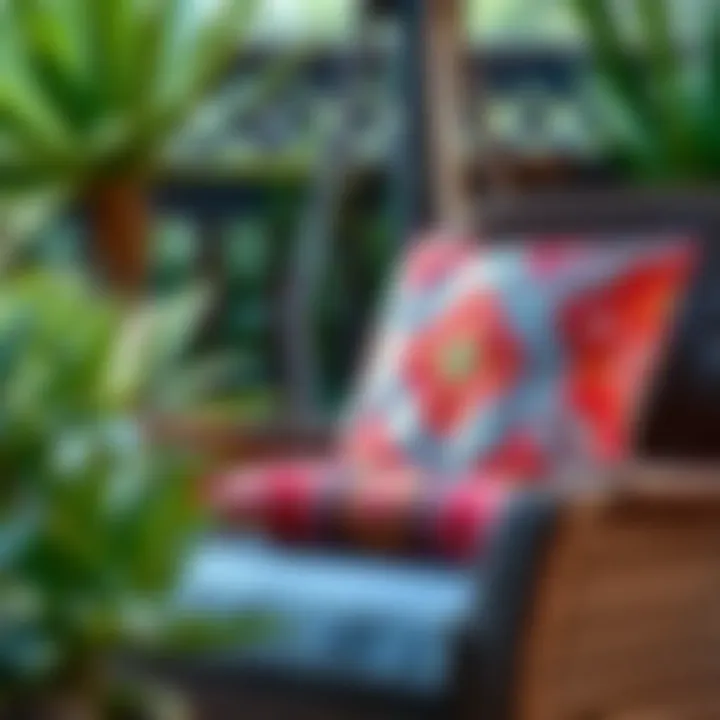 Vibrant Cushion on a Cozy Chair Cozy patio chair with vibrant cushion