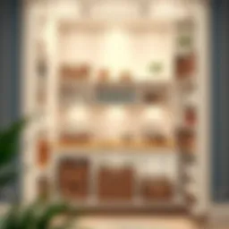 Elegant modular pantry shelving arrangement showcasing versatility and style