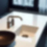 Sleek integrated countertop sink with minimalist design