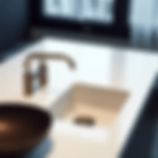 Sleek integrated countertop sink with minimalist design