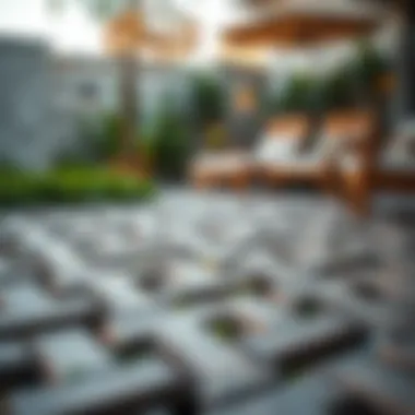 A close-up view of innovative interlocking paver system enhancing outdoor functionality
