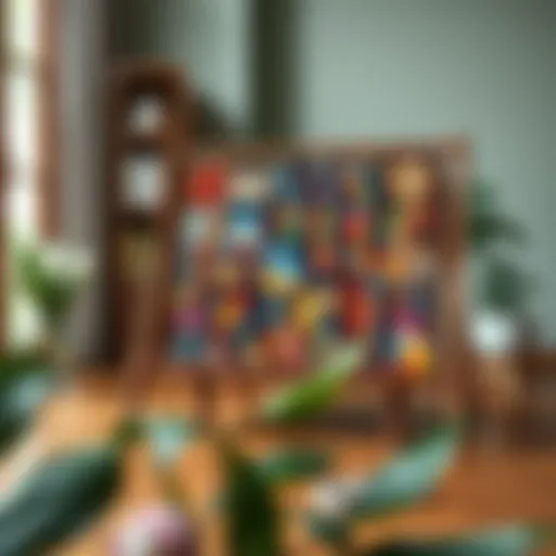 Wooden Elegance in Puzzle Stands Elegant wooden jigsaw puzzle stand showcasing a beautifully completed puzzle