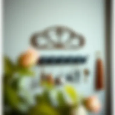 Timeless Elegance: Vintage Key Hook Rack Vintage key hook rack with decorative elements