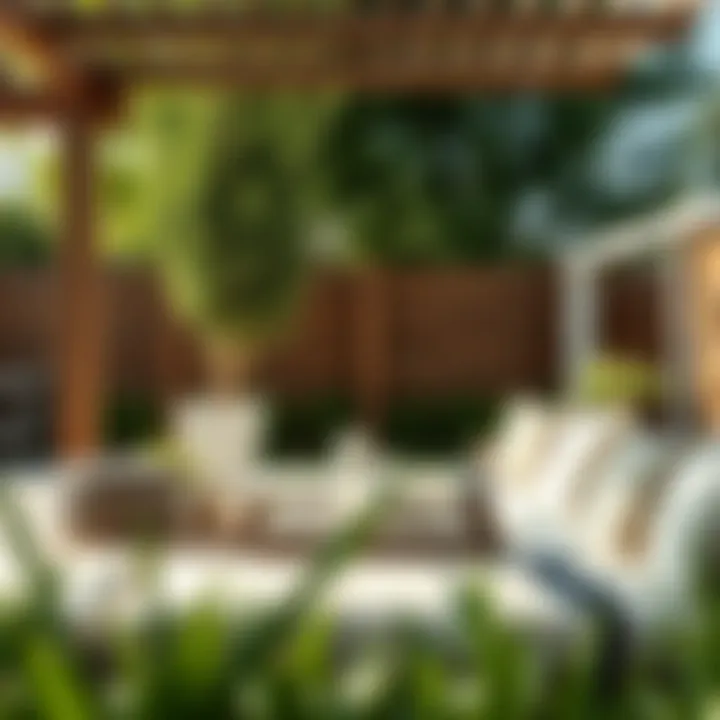 Modern Elegance: Light Gray Cushions on a Patio Light gray outdoor cushions enhancing a modern patio's aesthetic