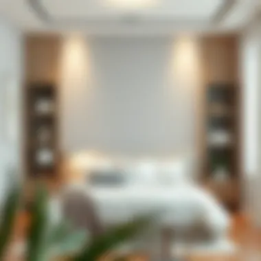 Sleek and Simple: Linen Solutions for Bedroom Aesthetics Versatile linen cube storage in a minimalist bedroom