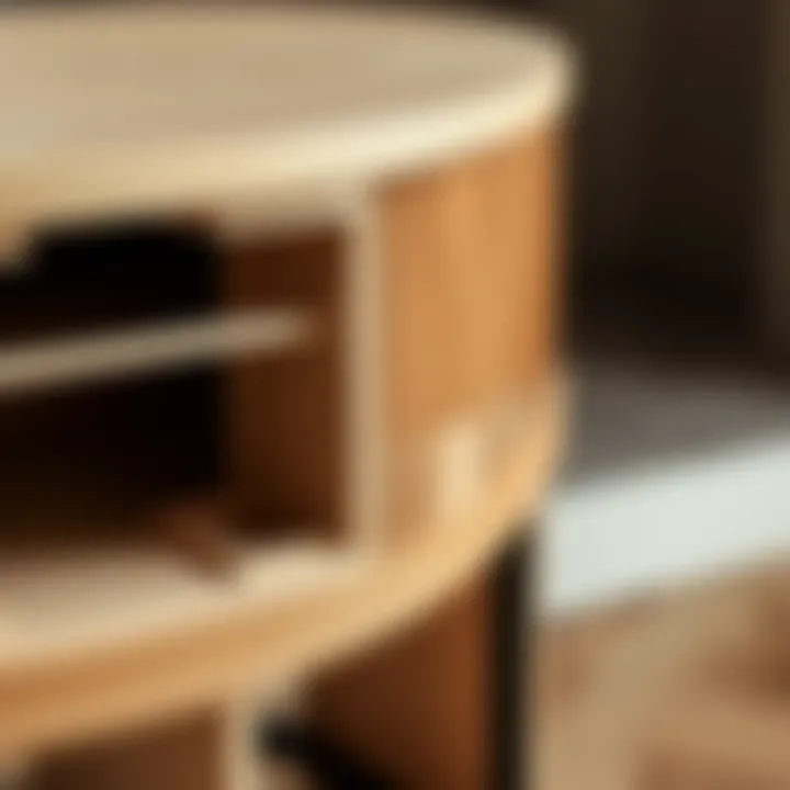 Close-up of the construction details of the Listerby console