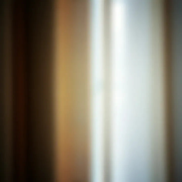 Close-up of fabric texture of lite out curtains