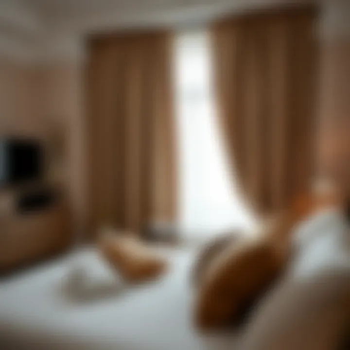 Installation of lite out curtains in a stylish bedroom
