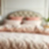 Quilted Bed Cover in Pastel Hues Elegant quilted bed cover in soft pastel hues