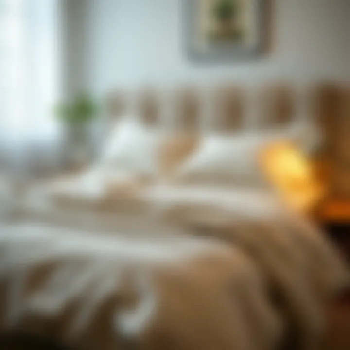 Luxurious linen bed cover enhancing bedroom aesthetics