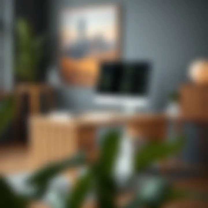 Long thin computer desk made from sustainable materials