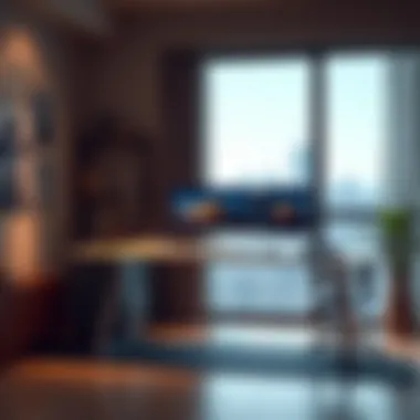 Stylish long thin desk enhancing workspace aesthetics