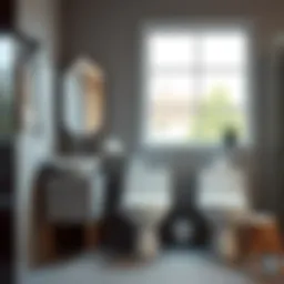 Stylish compact bathroom furniture set with modern design