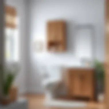 Creative use of vertical space with arranged above toilet storage