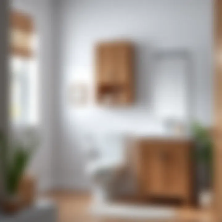 Creative use of vertical space with arranged above toilet storage