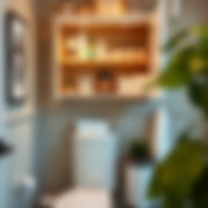 Functional above toilet storage with organized essentials