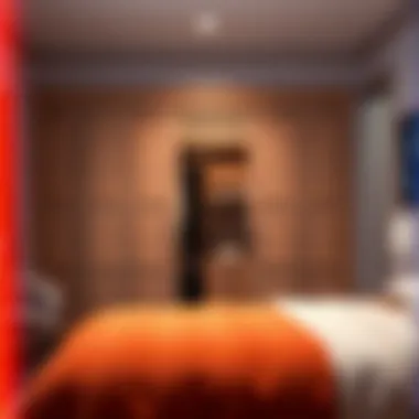 Stylish low ceiling closet with bifold doors