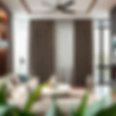 Modern Interior Design with Curtain Panels Modern interior design featuring 108 inches curtain panels