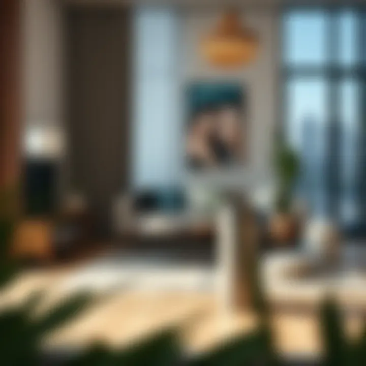 MDesign Slim Trash Can complementing contemporary living room decor