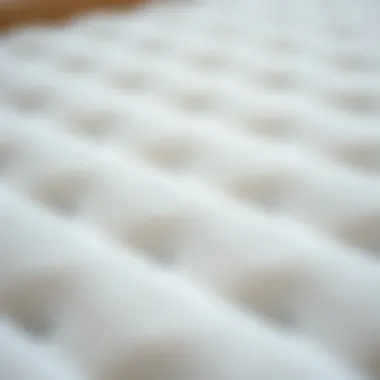Close-up view of memory foam texture and cushioning