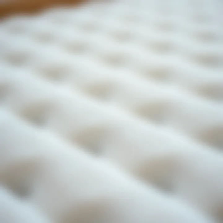 Close-up view of memory foam texture and cushioning