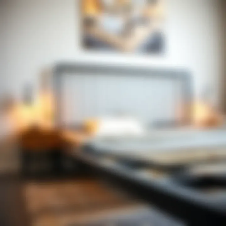 Robust Construction of Metal Bed Frames Detailed view of a sturdy metal bed frame structure